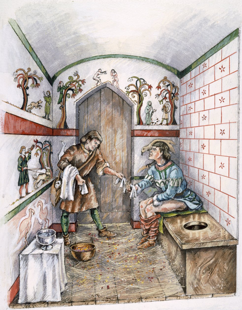 Középkori latrina, c1350, c1990-2010 alkotó: Peter Dunn
