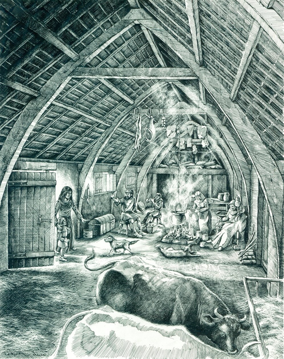 Középkori parasztház, XIII-XV. század, 1980-2010 alkotó: Peter Dunn