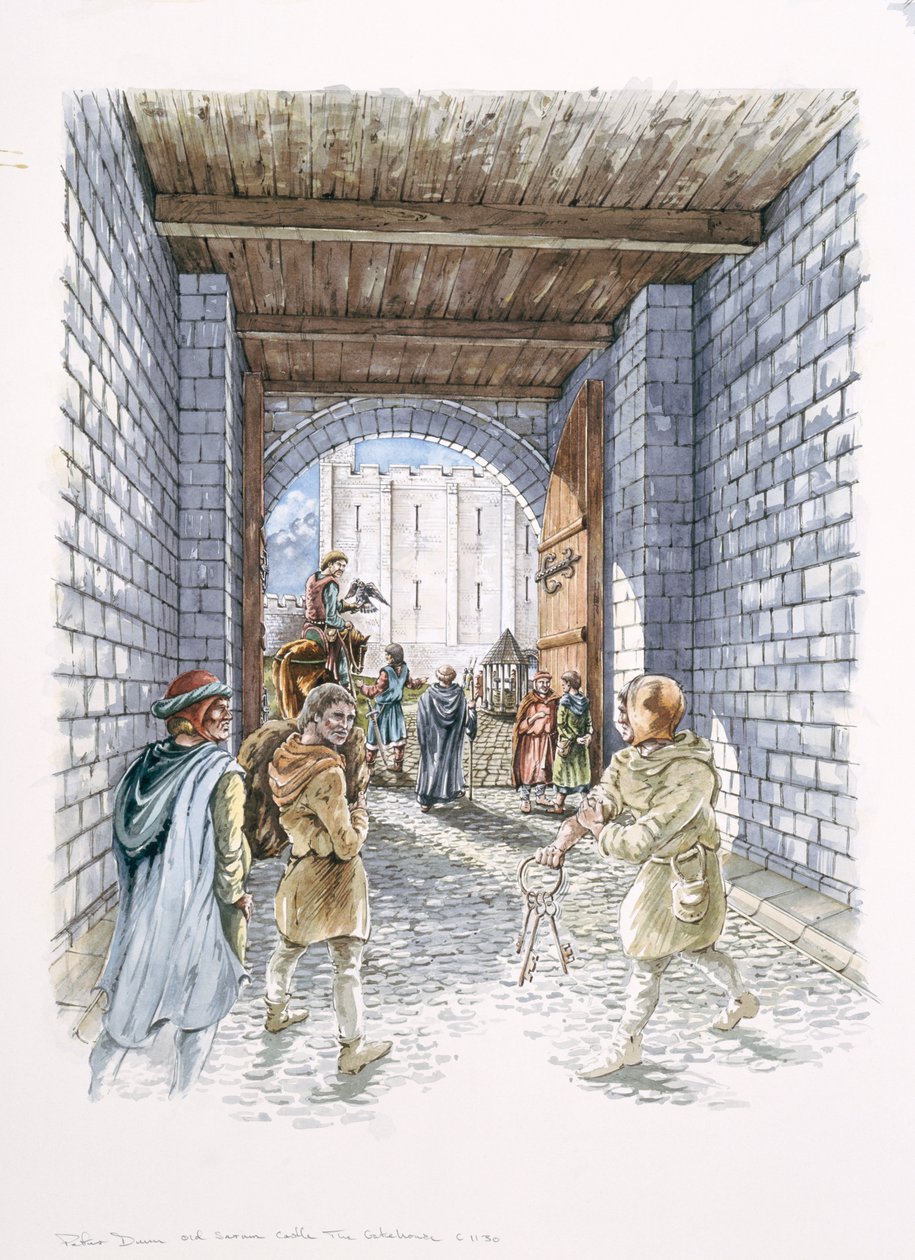 The Castle Gatehouse, Old Sarum, Wiltshire, c1130, 1994 alkotó: Peter Dunn