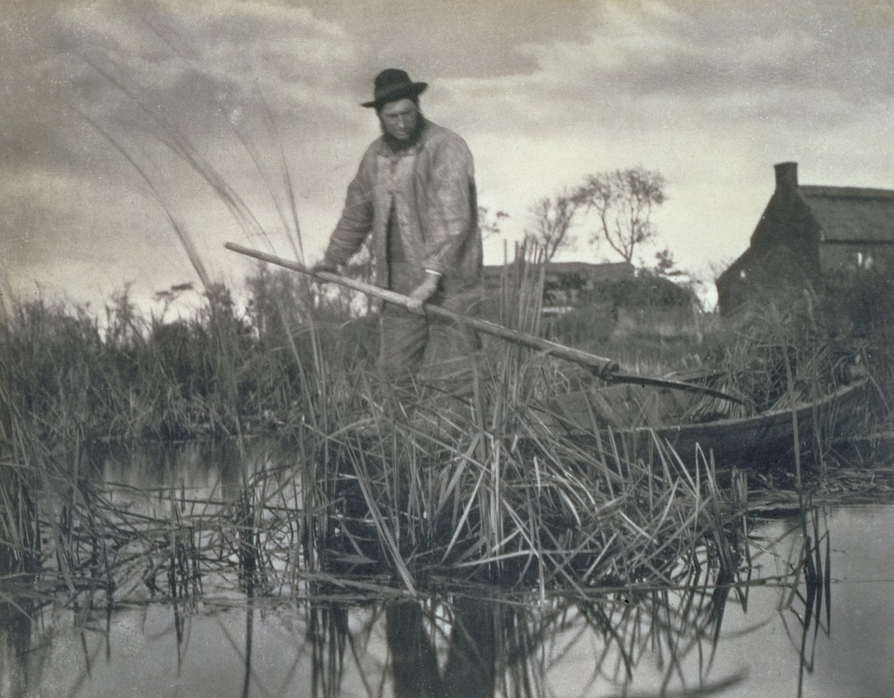 Hazatérés a mocsarakból, Élet és táj a Norfolk Broads-on, 1886 alkotó: Peter Emerson und Thomas Goodall