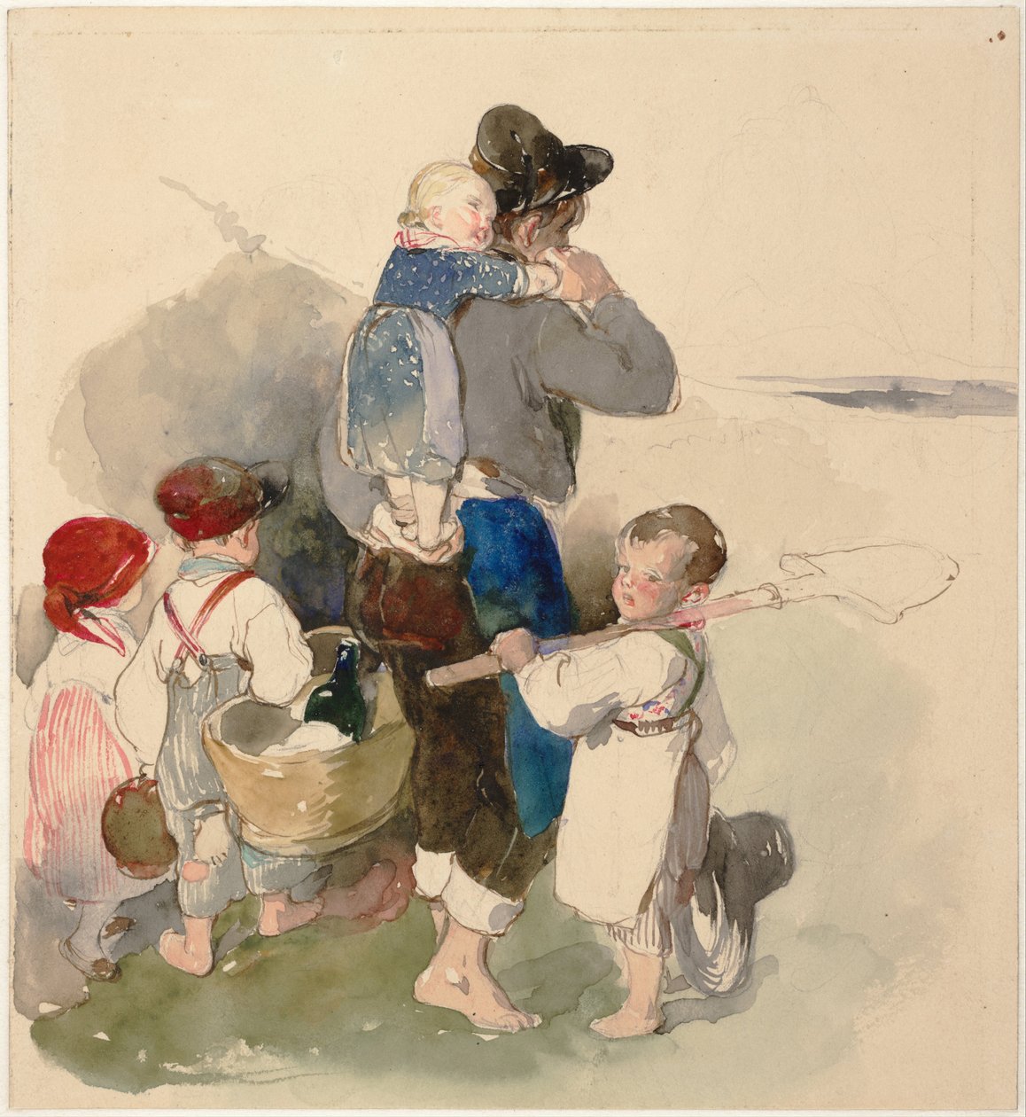Gyerekek útban a földeken dolgozni, c. 1840 alkotó: Peter Fendi