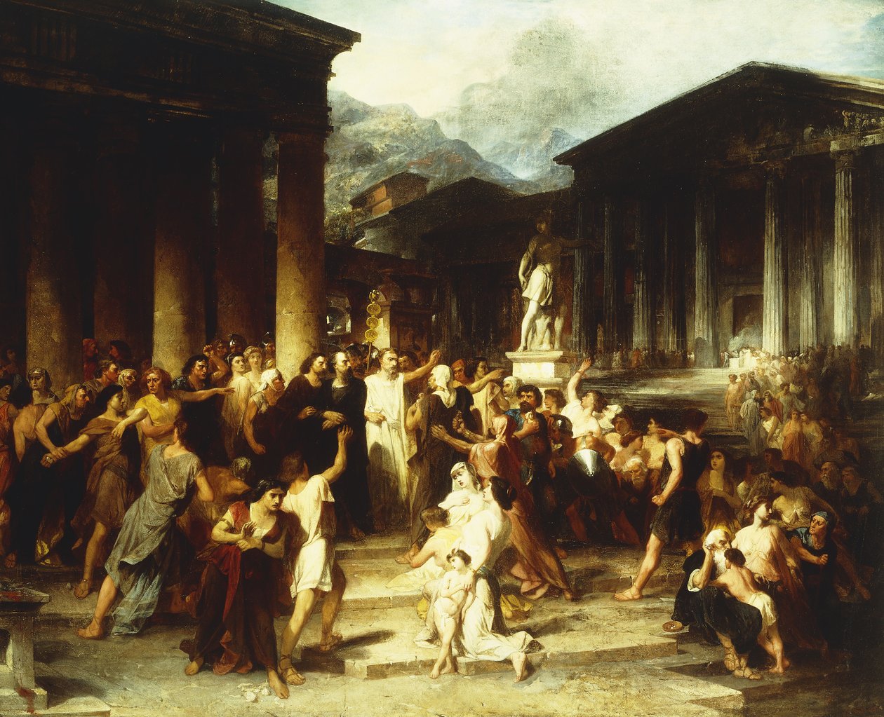 Összejövetel a templom előtt, alkotó: Peter Frederick Rothermel