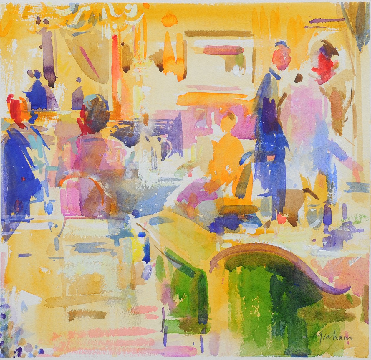 Reggeli a The Carlyle-ban, New Yorkban alkotó: Peter Graham (Contemporary)