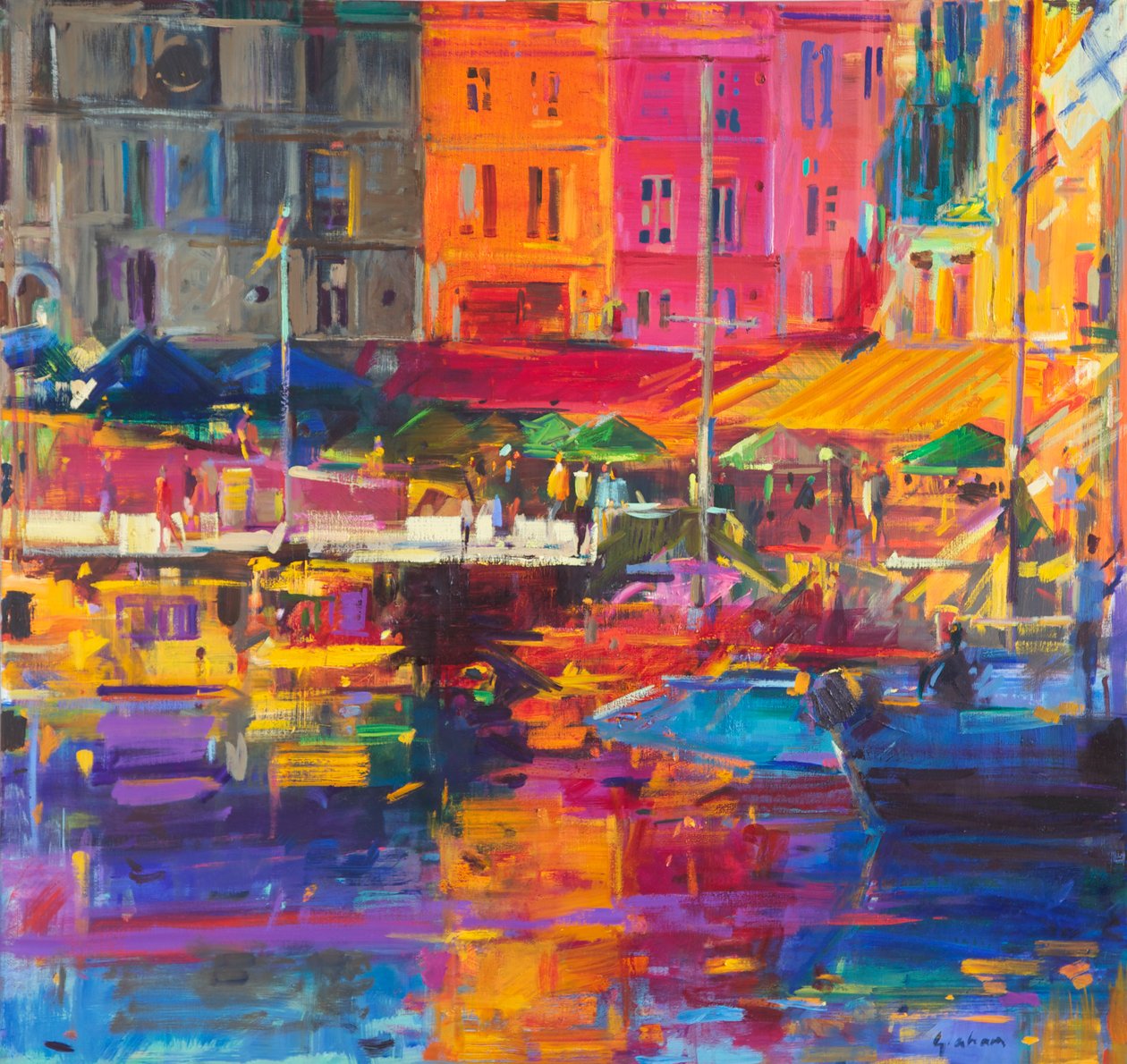 Honfleur kikötője, 2011 alkotó: Peter Graham (Contemporary)