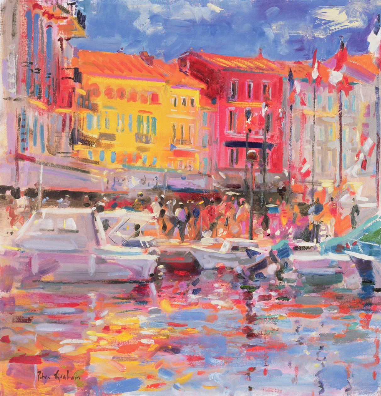 St Tropez kikötője, 2002 alkotó: Peter Graham (Contemporary)