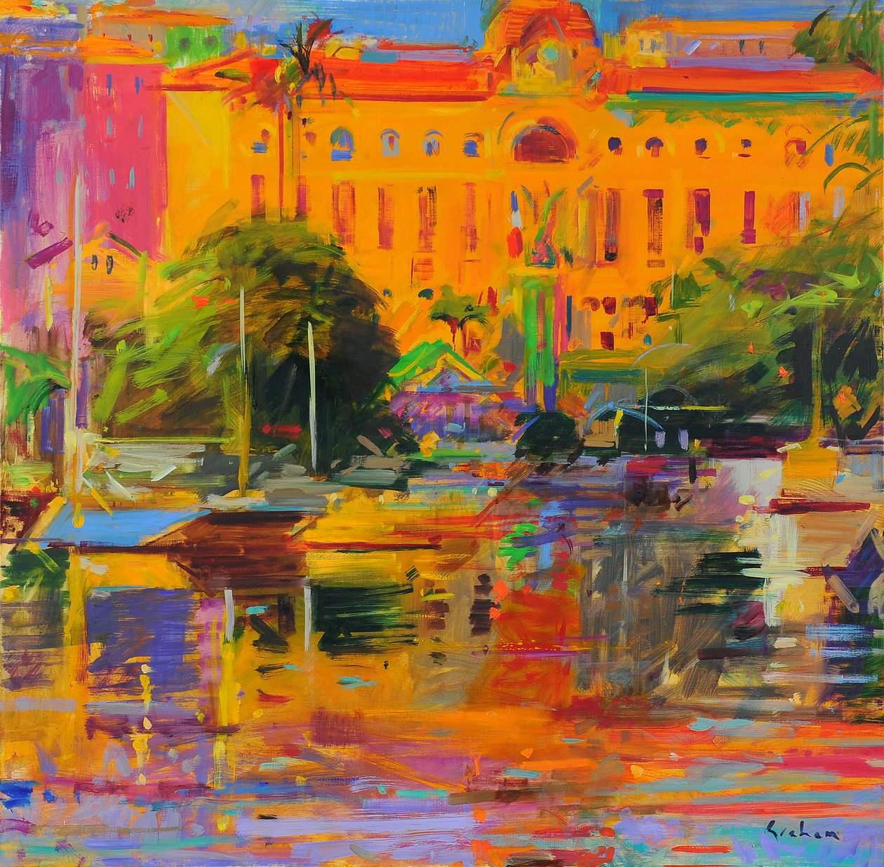 Riviera Reflections – Cannes, 2022 (olaj, vászon) alkotó: Peter Graham (Contemporary)