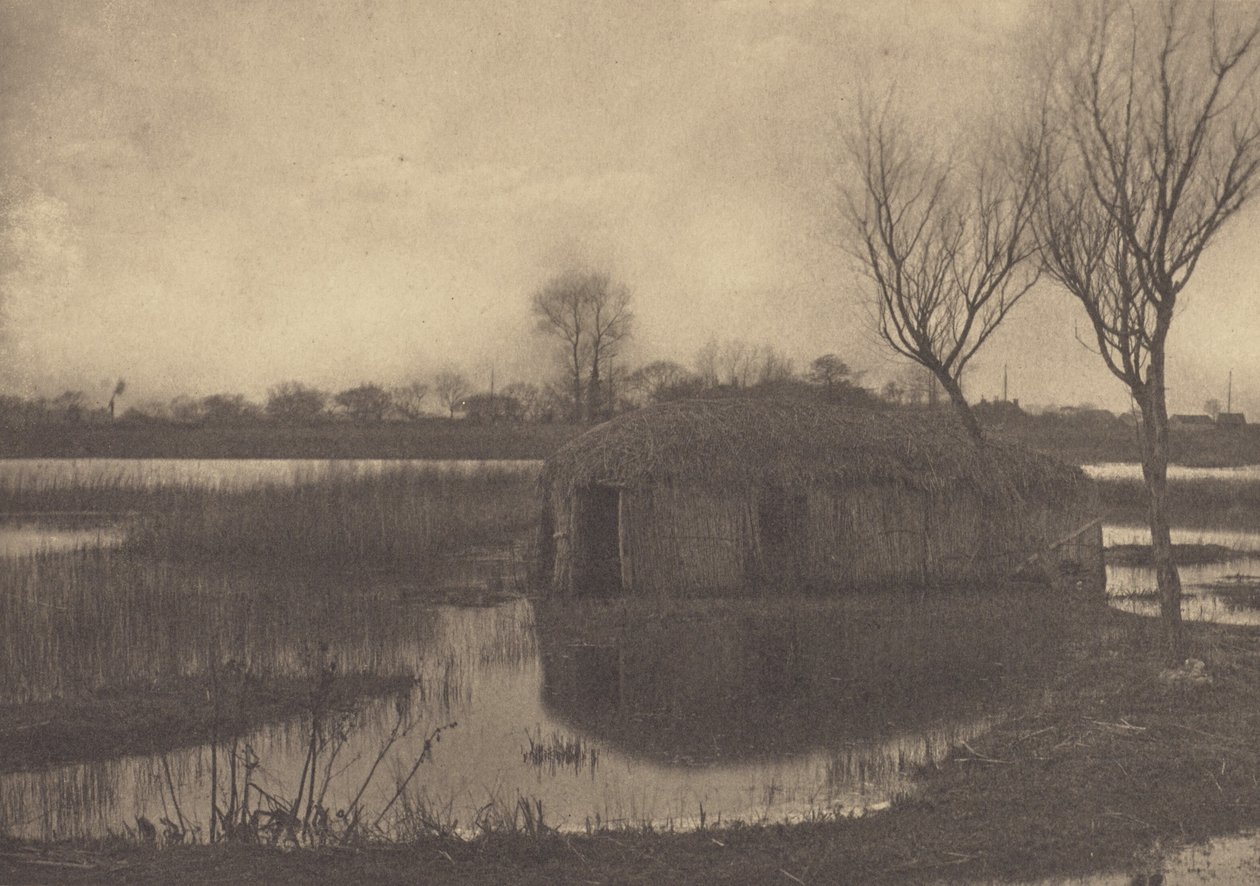 Egy nádfedeles csónakház alkotó: Peter Henry Emerson