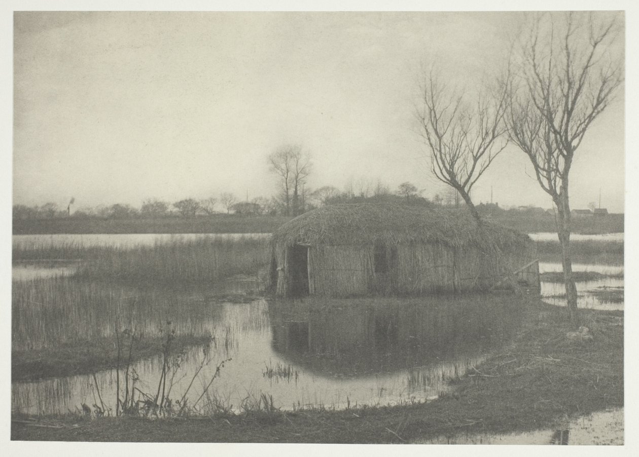 Egy nádfedeles csónakház alkotó: Peter Henry Emerson