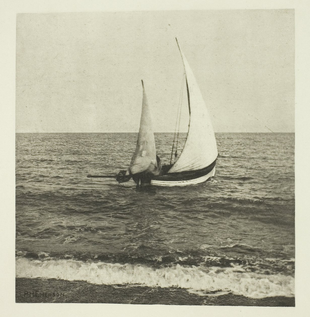 Egy Suffolk Shrimper "Elindul" alkotó: Peter Henry Emerson