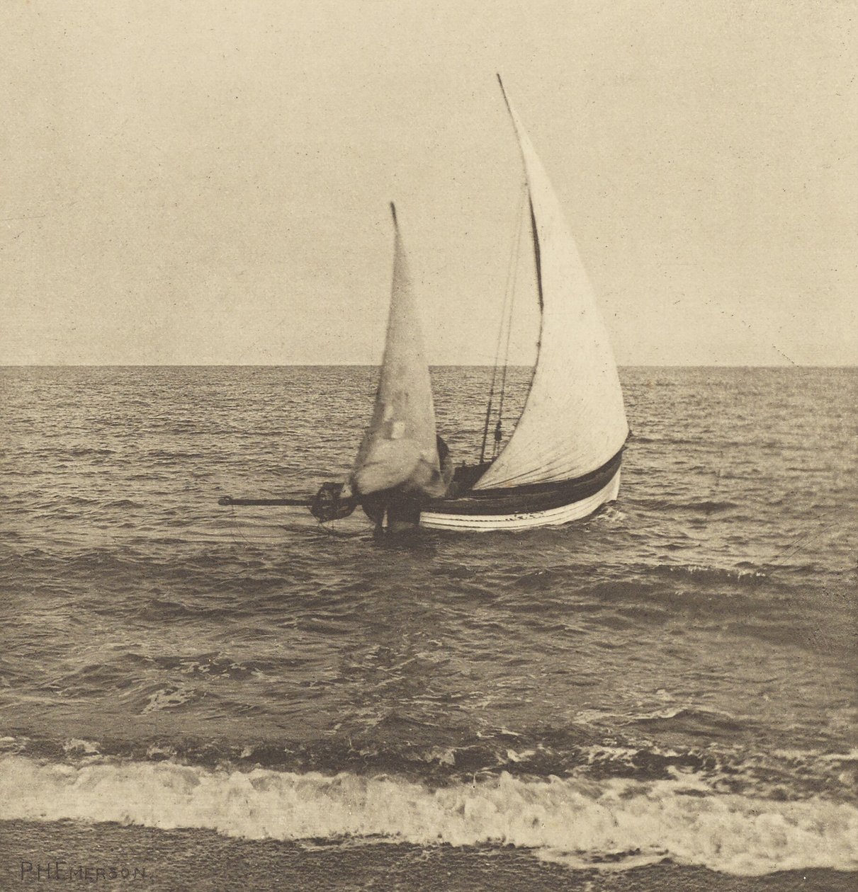 A Suffolk Shrimper "Going Off" alkotó: Peter Henry Emerson