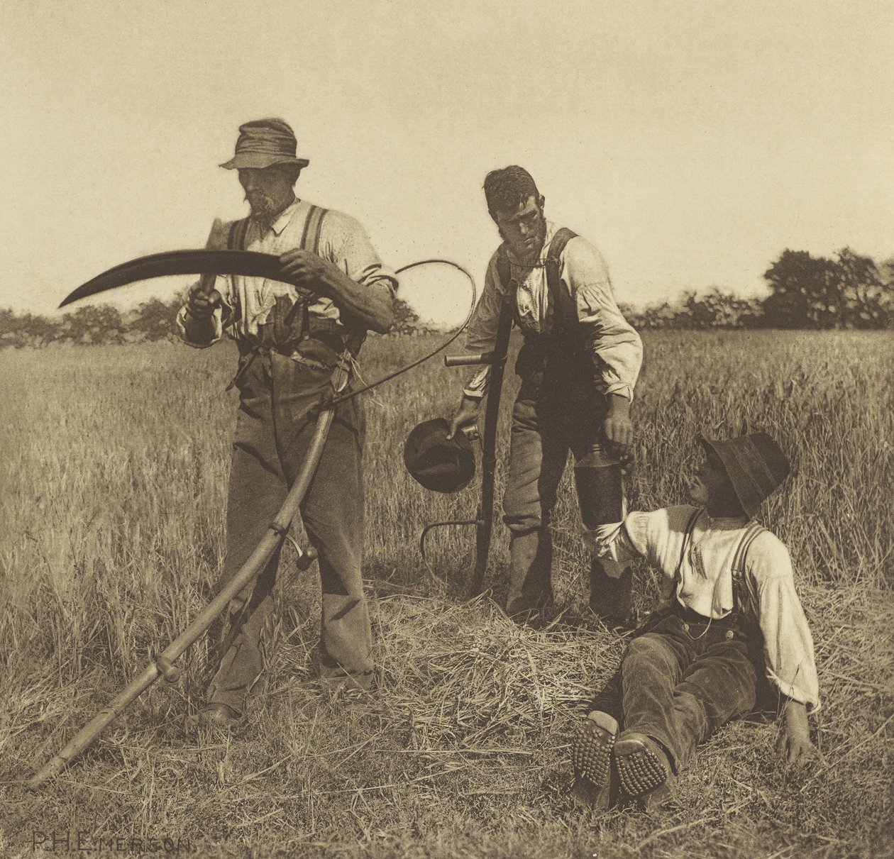 In the Barley-Harvest, Suffolk, 1888 (fénynyomat) alkotó: Peter Henry Emerson