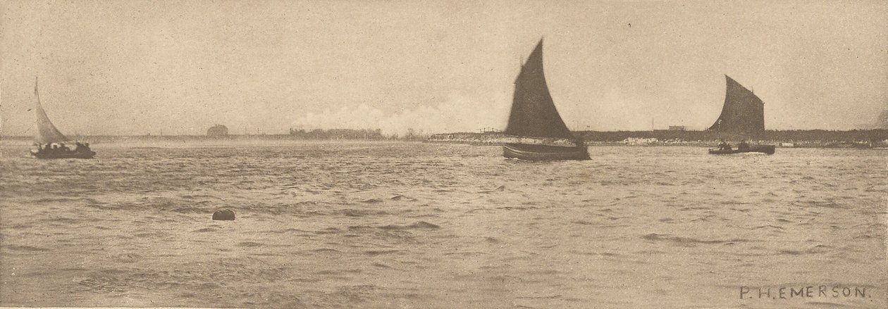 Breydon Water - Tengeri köd közeledik alkotó: Peter Henry Emerson
