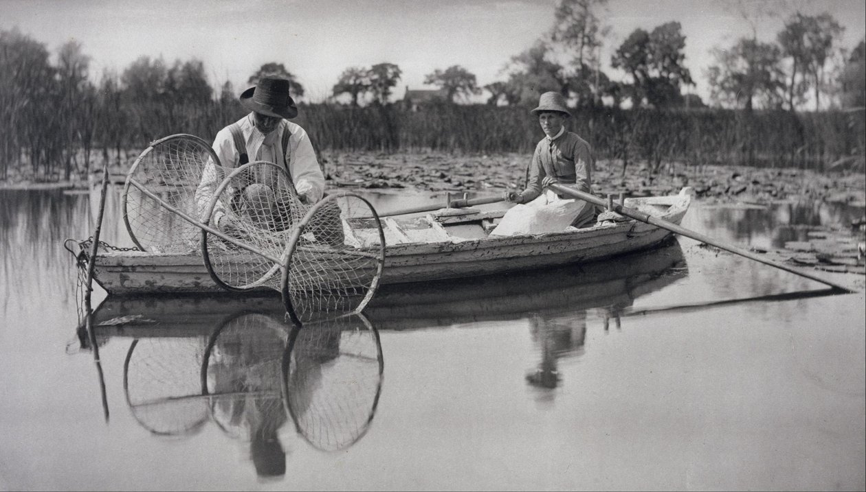A zsákos háló kihelyezése alkotó: Peter Henry Emerson