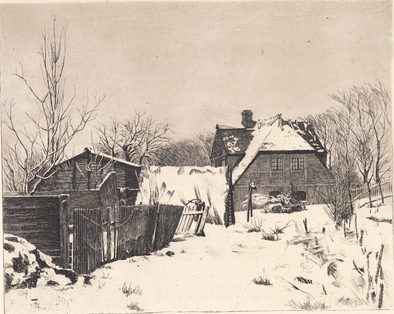 Téli táj házzal alkotó: Peter Vilhelm Ilsted