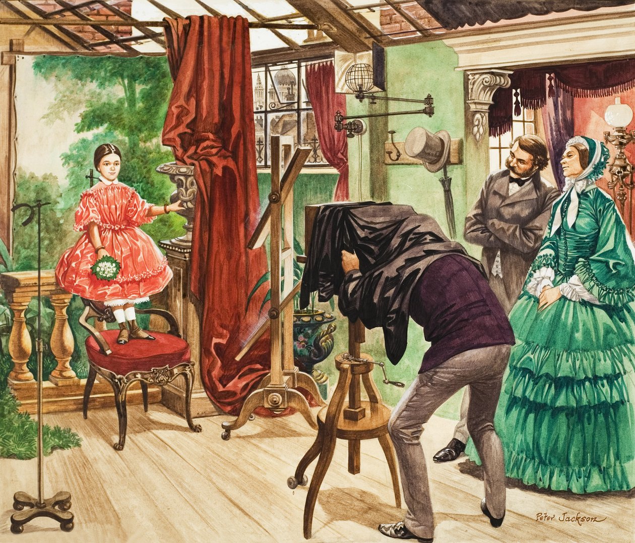 Tizenkilencedik századi fotózás (gouache, papír) alkotó: Peter Jackson