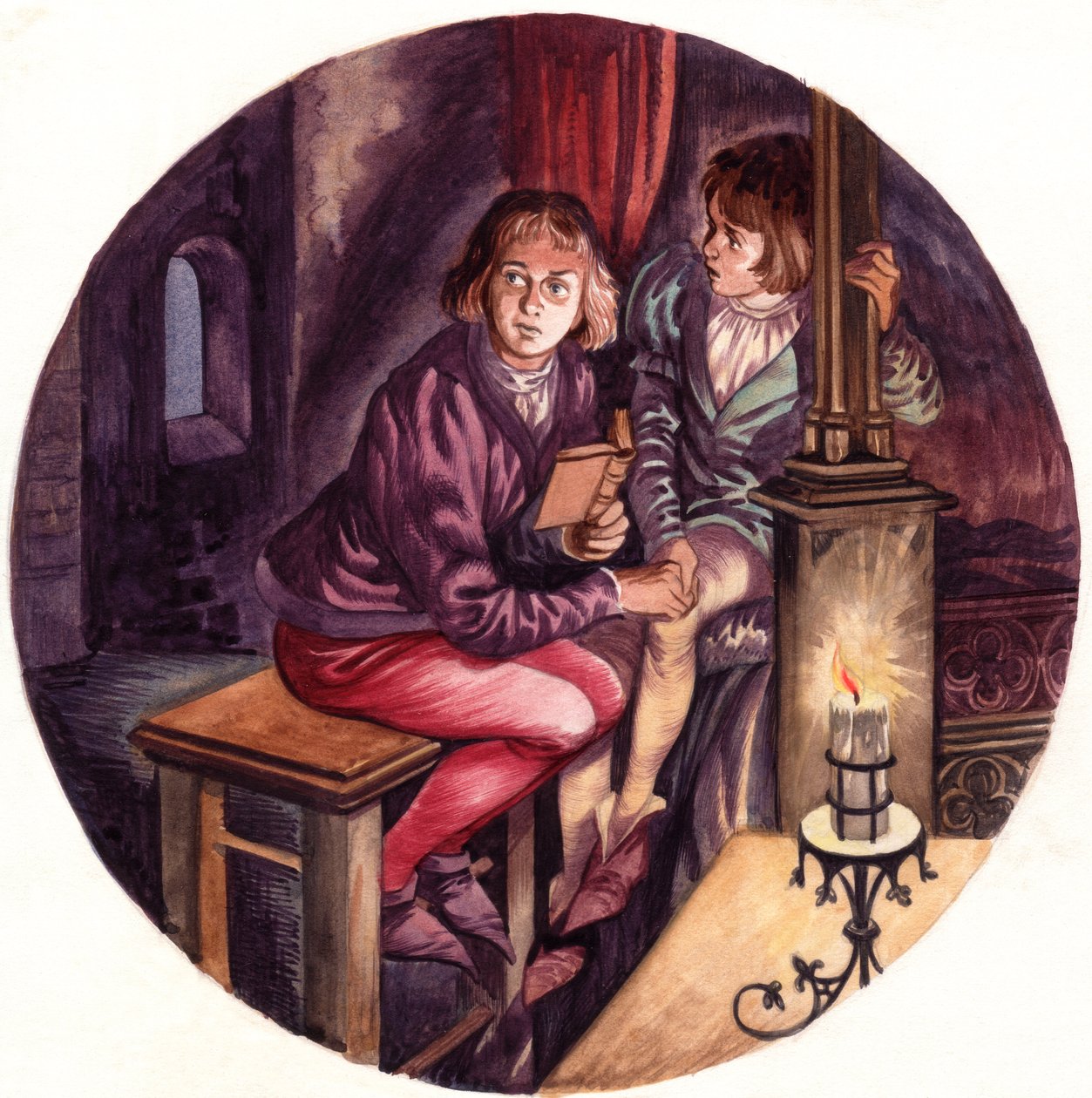 A hercegek a toronyban (gouache, papír) alkotó: Peter Jackson