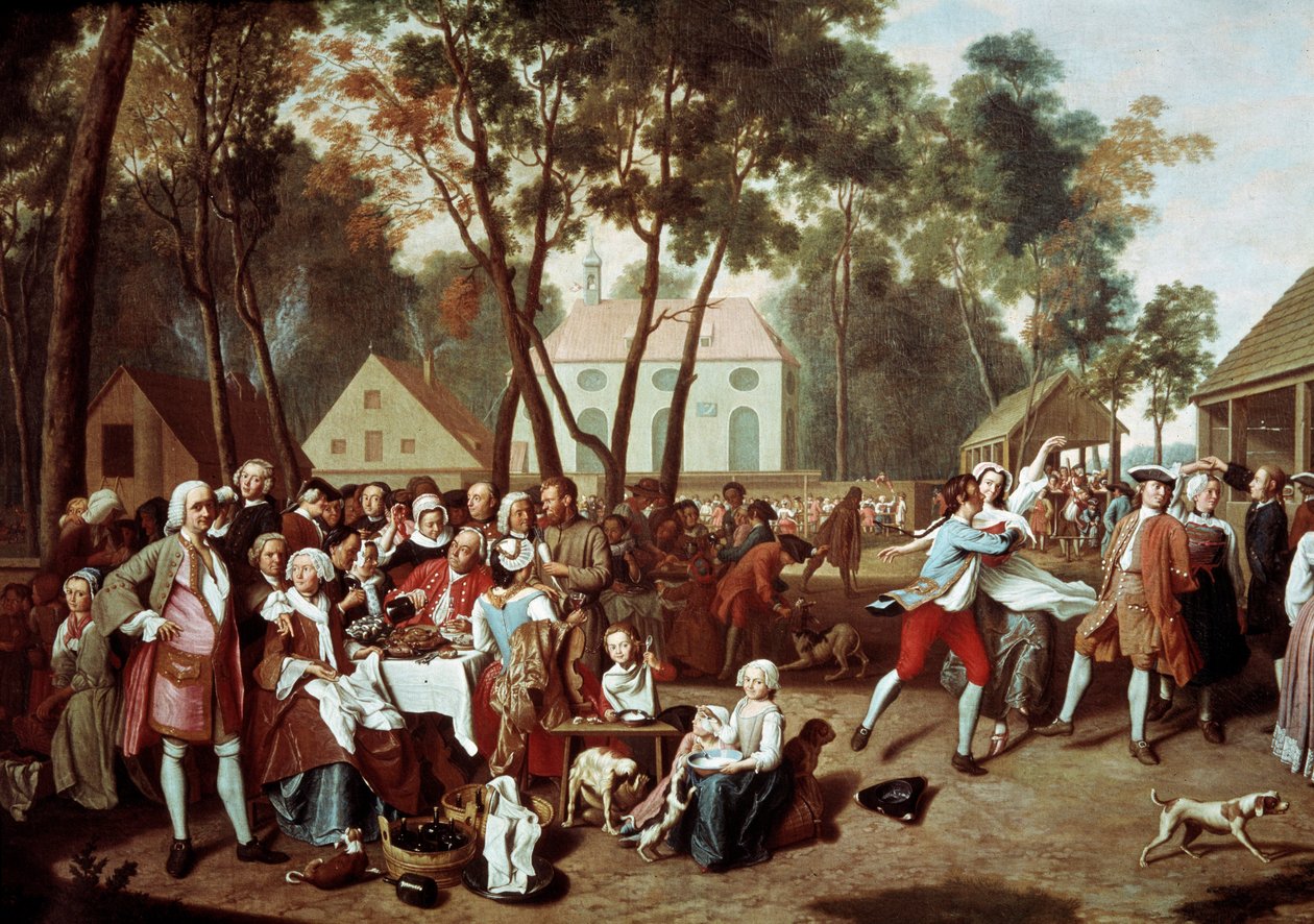 Vásár a németországi Grosshesselohe-ban Village Party. Peter Jacob Horemans (1700-1776) festménye alkotó: Peter Jacob Horemans