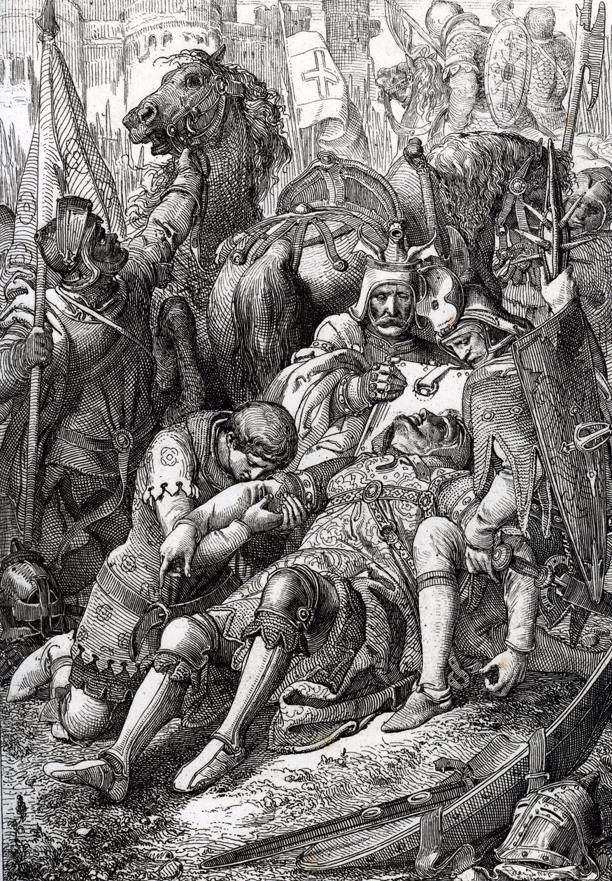 Hódító Vilmos királyt fia, II. Róbert, normandiai dit Courteheuse (1051-1134) megsebesítette Gerberoy erődjében alkotó: Peter Johann Nepomuck Geiger