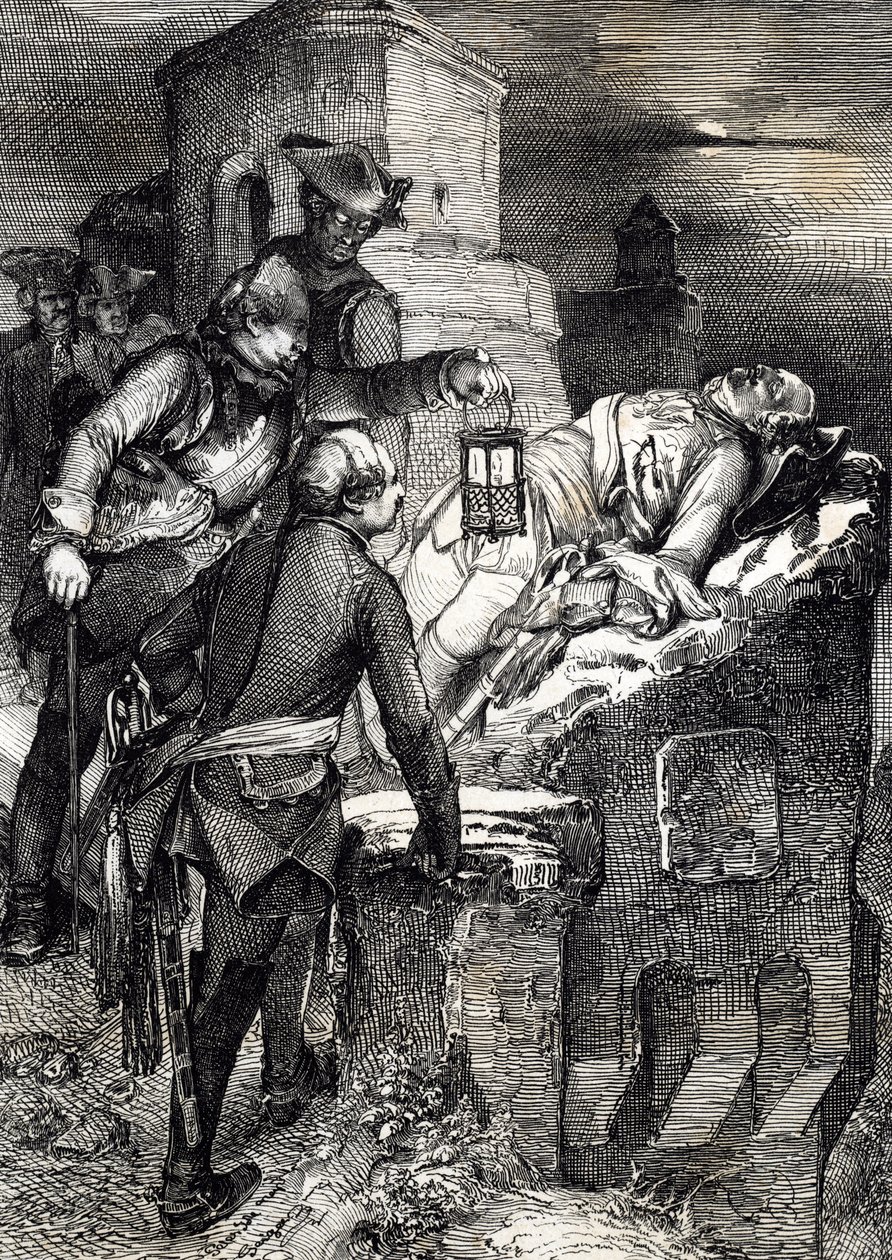 Károly (vagy Károly) svéd király (1682-1718) halála az első norvég Fredriksten erőd ostrománál alkotó: Peter Johann Nepomuck Geiger