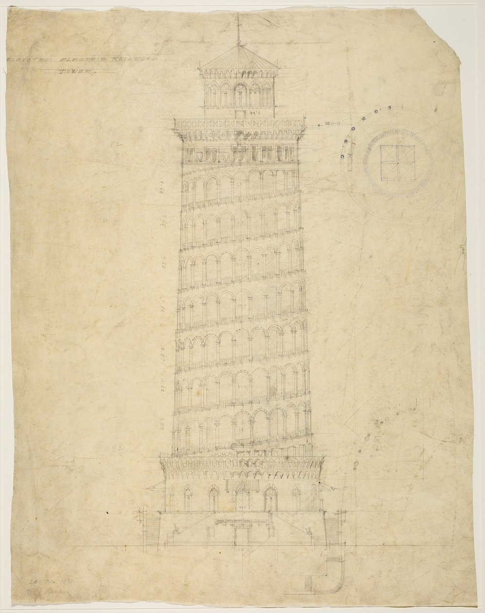 A Columbiai Világkiállítás magasvasúti tornya, Chicago, Illinois, Felvonulási kép alkotó: Peter Joseph Weber