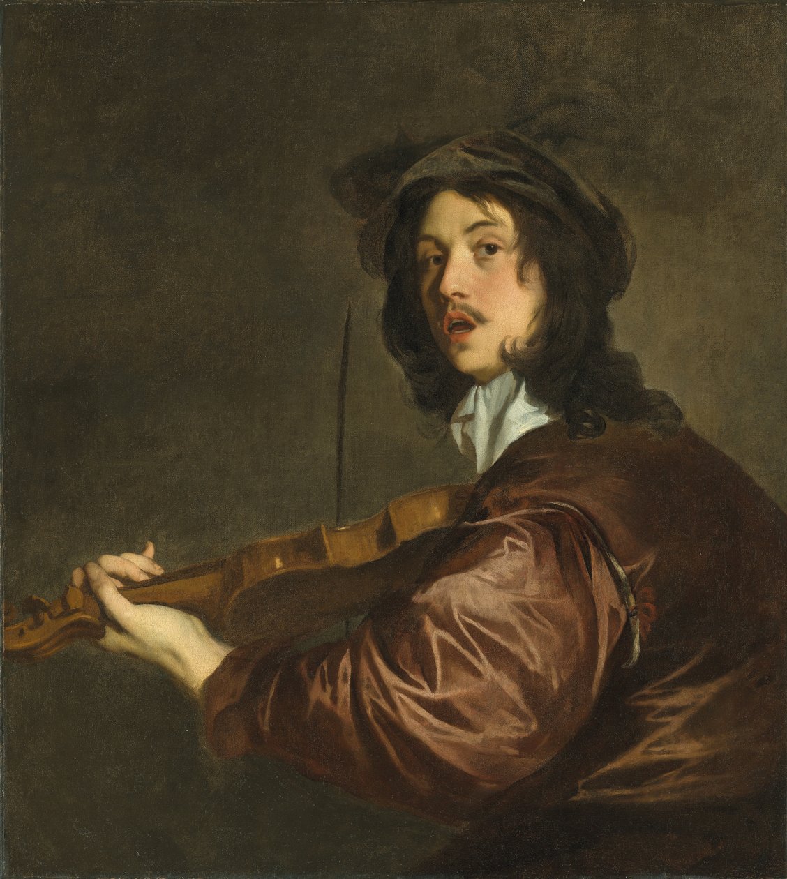Egy férfi hegedül, esetleg a művész portréja alkotó: Peter Lely