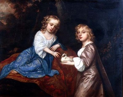 Charles Dormer (1652-73), Ascott vikomt és nővére, Lady Elizabeth Dormer (1653-77) kettős portréja (olaj, vászon) alkotó: Peter Lely