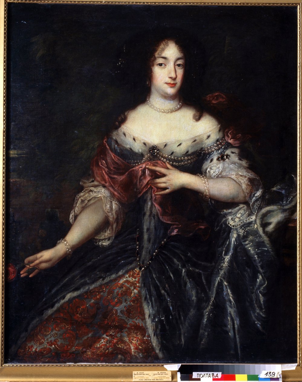 Henriette Marie francia királynő (1609-1669) portréja. Henrietta Mária francia királynő (1609-1669) portréja. Sir Peter Lely (1618-1680) festménye. Angol művészet, barokk stílus. Olajfestmény. Regionális Művészeti Múzeum, Poltava, Ukrajna alkotó: Peter Lely