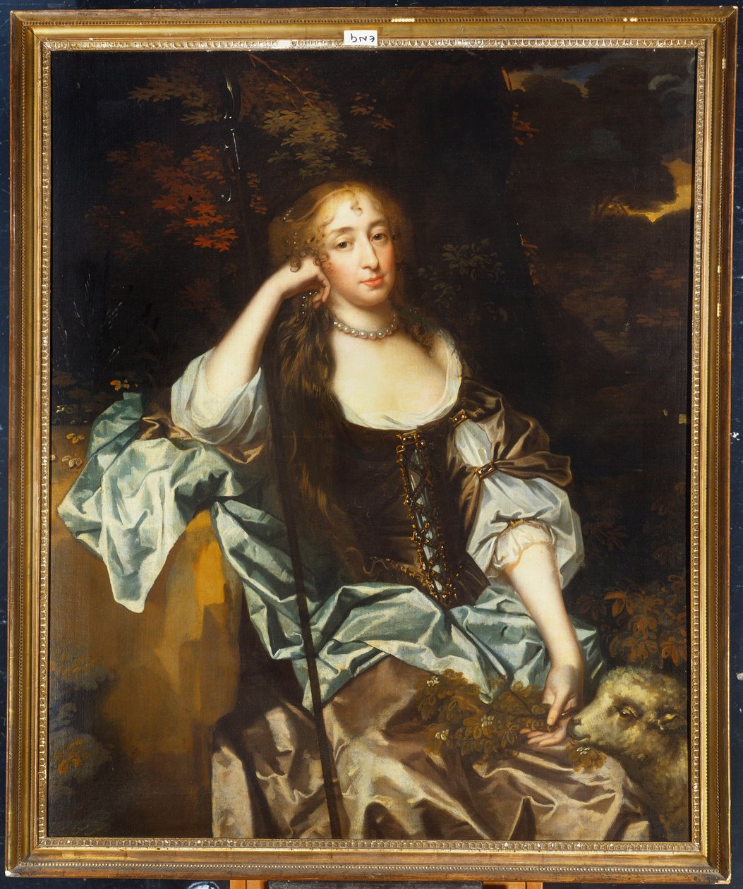 Portréja egy hölgy kedvenc bárányával az oldalán alkotó: Peter Lely