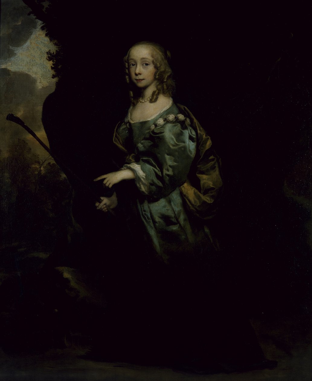 Egy fiatal lány portréja zöldben (olaj, vászon) alkotó: Peter Lely