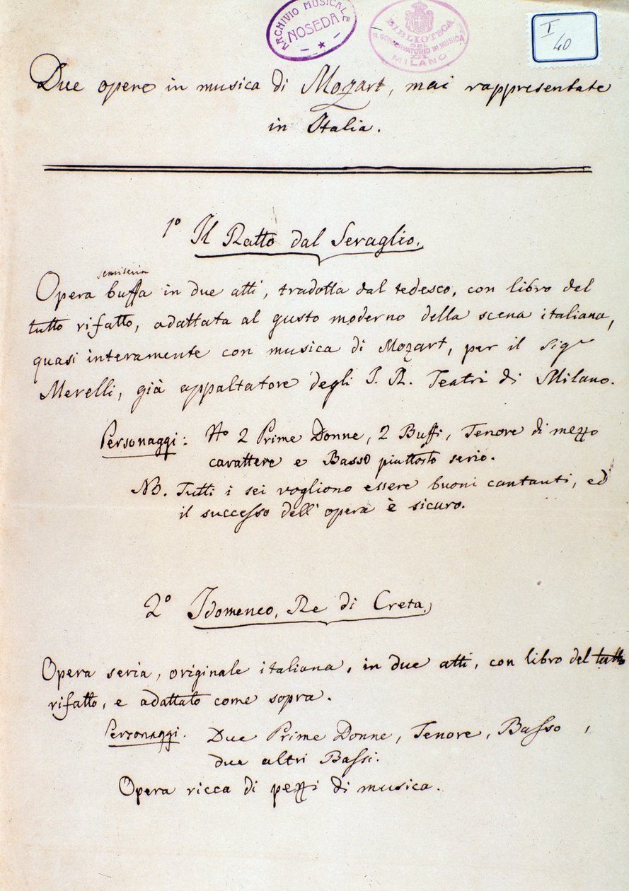 Előszó Mozart „Die Entfuhrung aus dem Seraglio” című művének Lichtenthal-feldolgozásának librettójához alkotó: Peter Lichtenthal