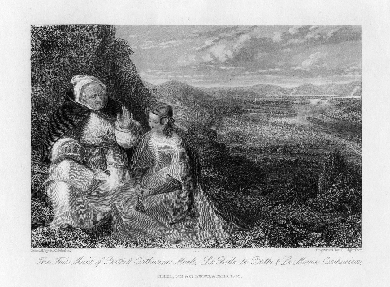 A perthi szép szobalány és a karthauzi szerzetes, 1845 alkotó: Peter Lightfoot