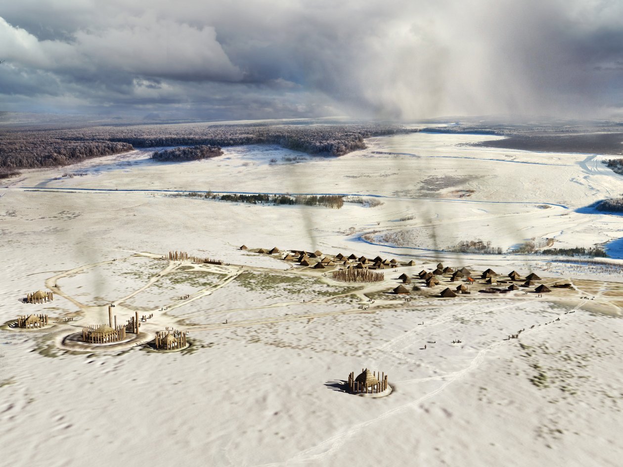 Durrington Walls, Wiltshire, Kr.e. 2500, 2013 alkotó: Peter Lorimer