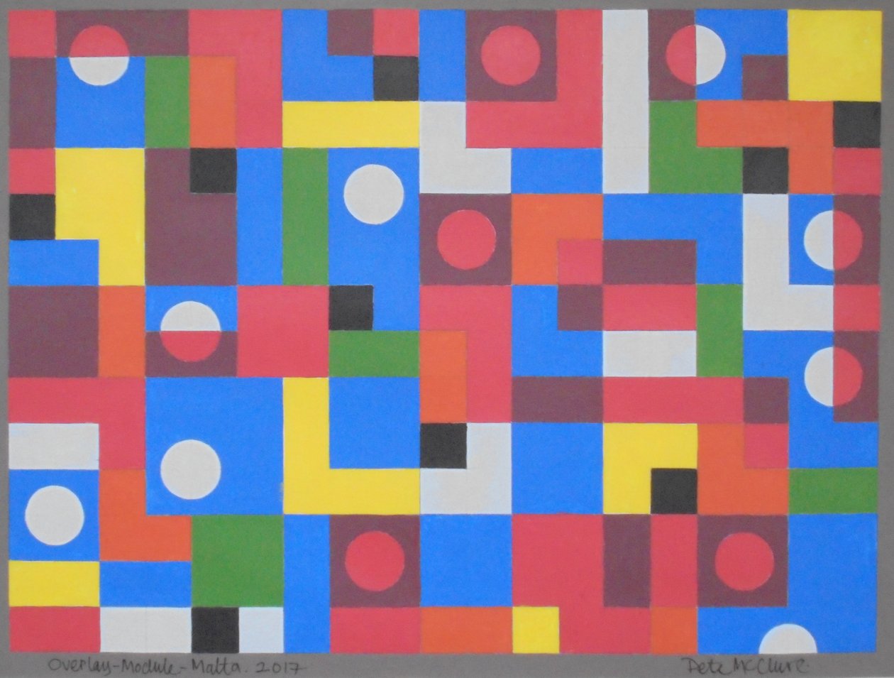 OVERLAY-MODULE-MALTA, 2017 (AKRIL, PAPÍR) alkotó: Peter McClure