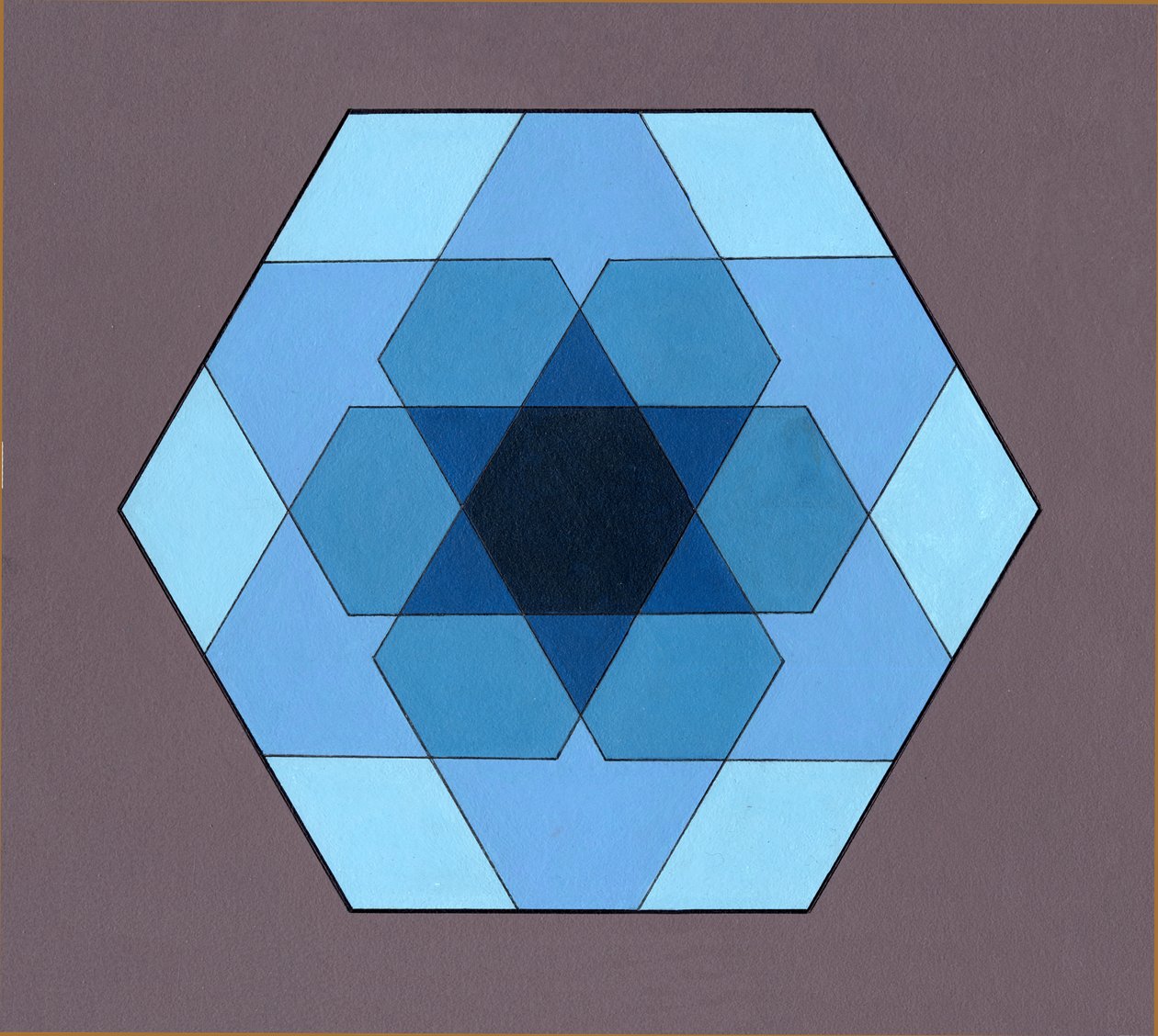 Fedő hatszögek, 2009 (akril a fedélzeten) alkotó: Peter McClure