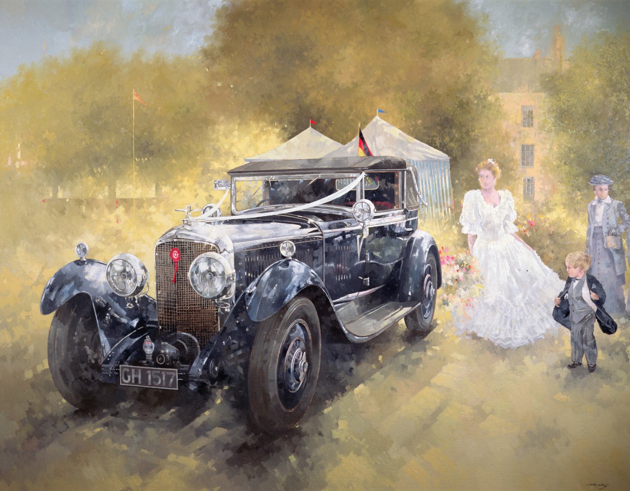 Bentley és menyasszony (olaj, vászon) alkotó: Peter Miller