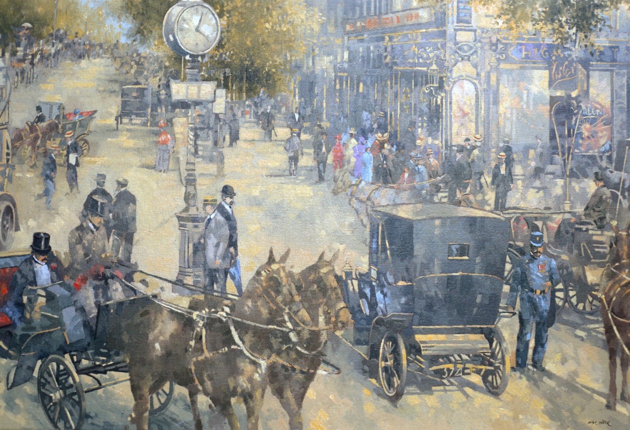 Carrefour Dronot, kereszteződés, Párizs (olaj, vászon) alkotó: Peter Miller