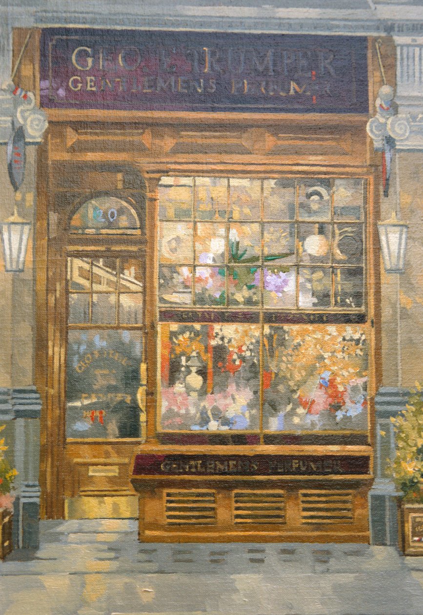 Geo F. Trumper, Jermyn Street, London (olaj, vászon) alkotó: Peter Miller