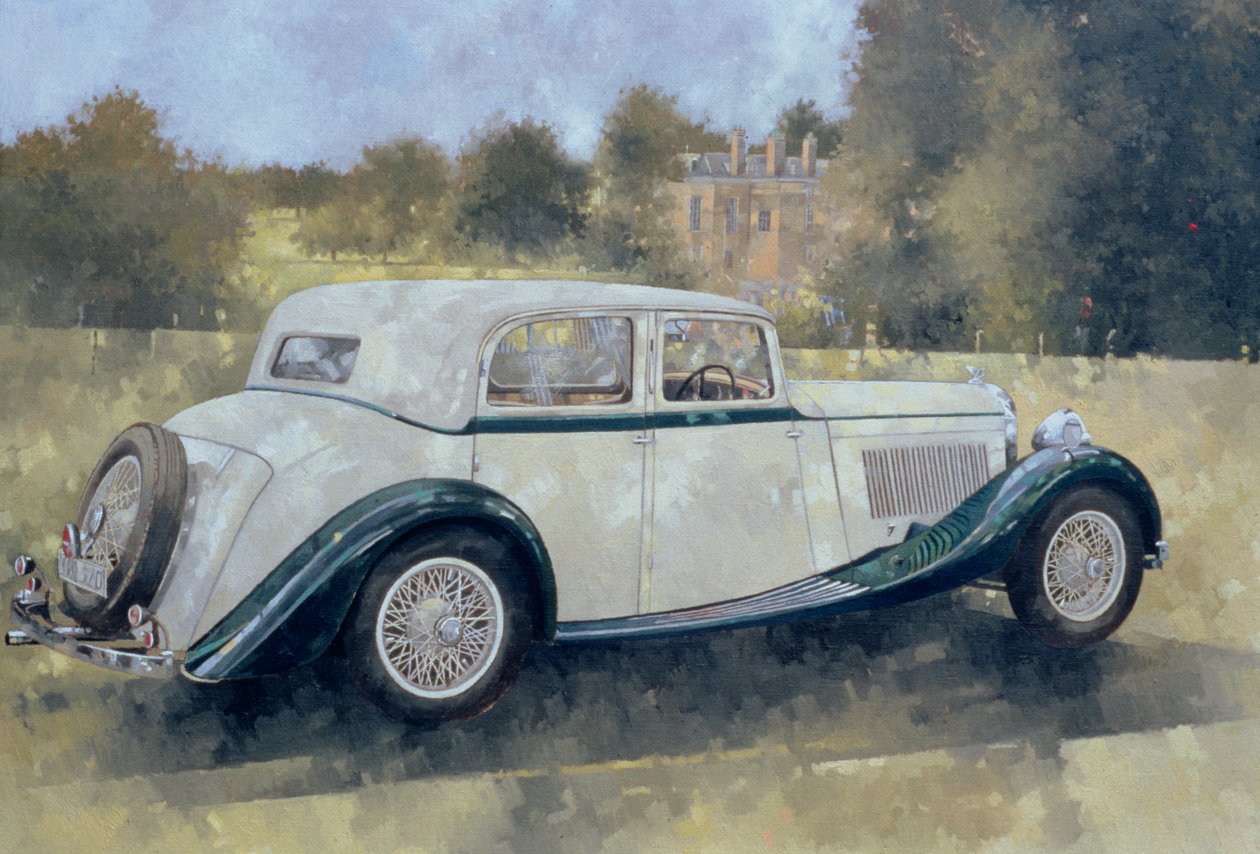 The Green and White Bentley at Althorp (olaj, vászon) alkotó: Peter Miller