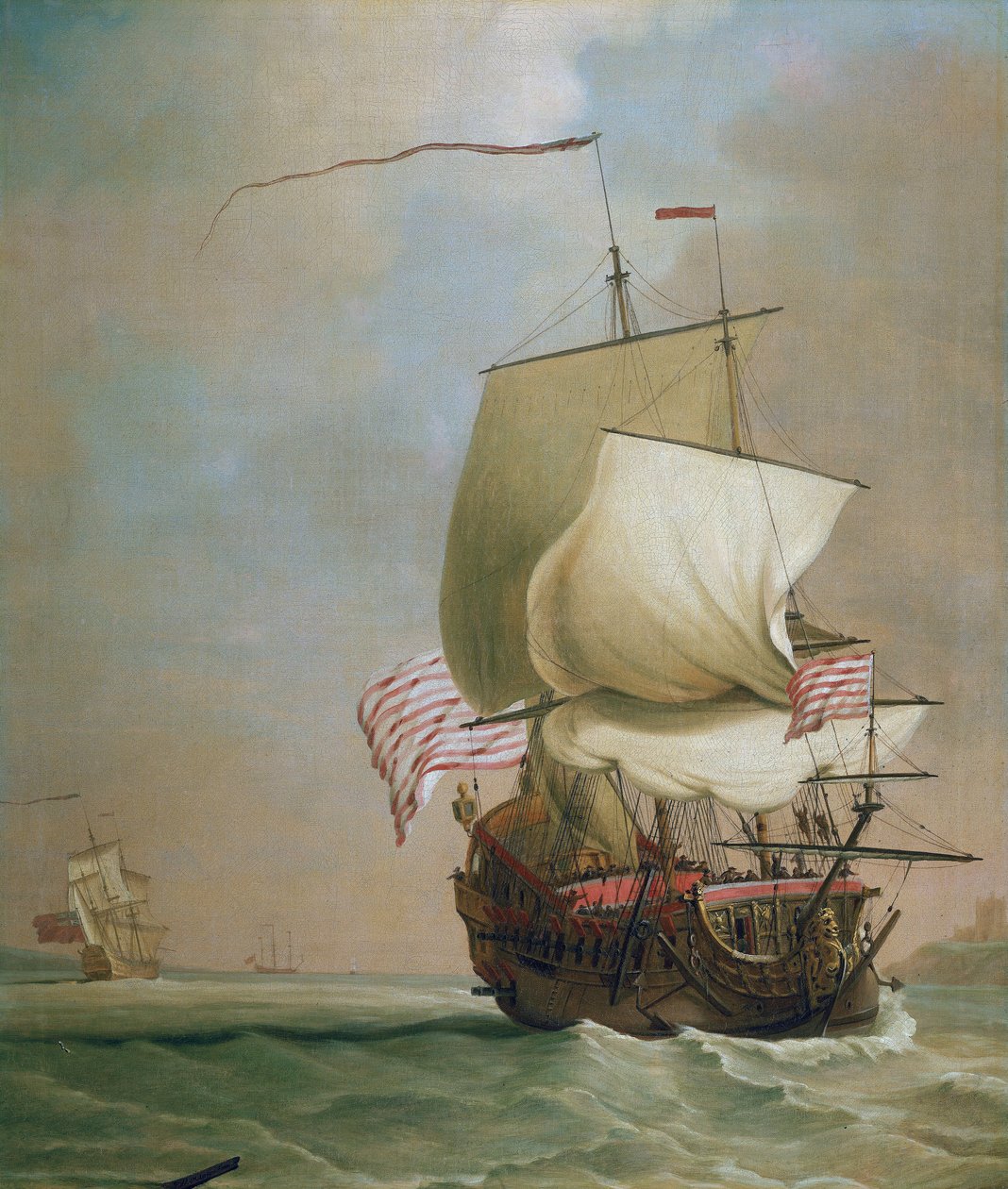 A Brit Kelet-indiai Társaság kereskedelmi hajója. Olaj, vászon, 1720 körül, Peter Monamy (1681-1749) alkotása. alkotó: Peter Monamy