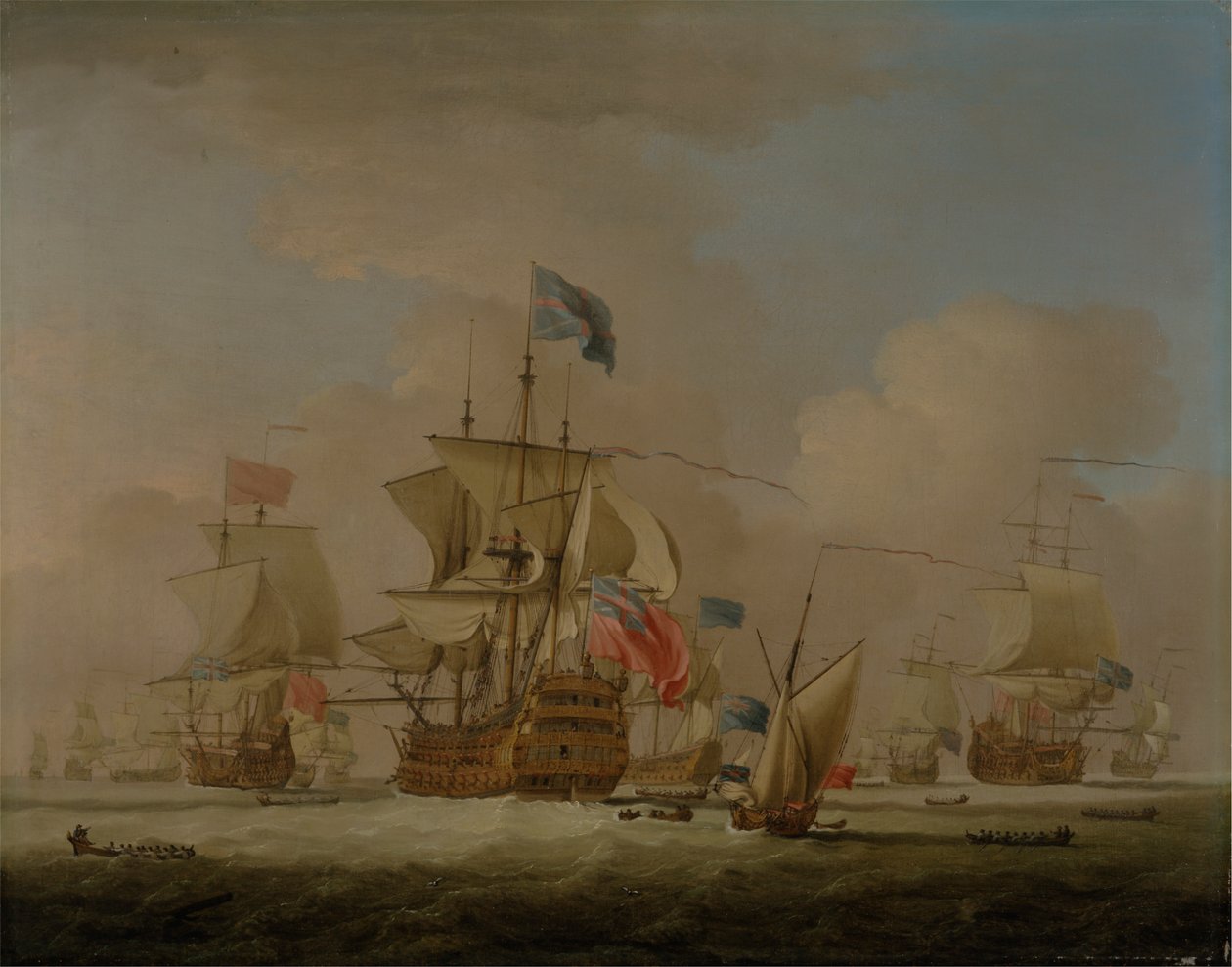 Brit Men-of-War and a Sloop alkotó: Peter Monamy