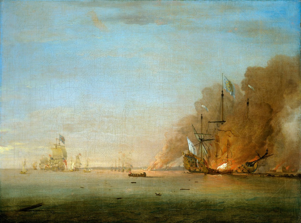 A "Soleil Royal" elpusztulása a La Hogue-i csatában, 1692. május 23. alkotó: Peter Monamy