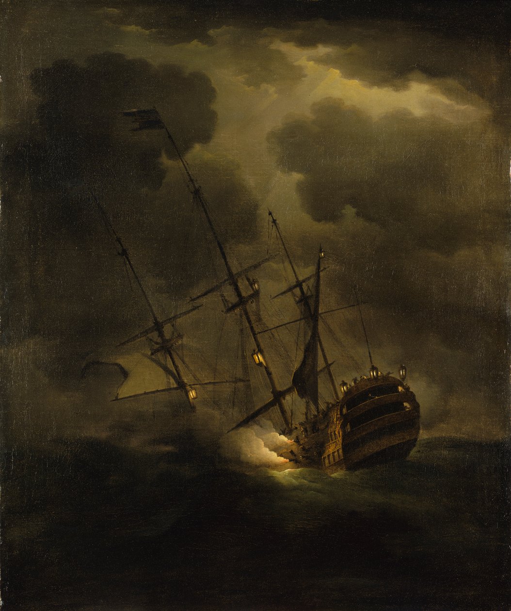 A HMS "Victory" elvesztése, 1744. október 4. alkotó: Peter Monamy