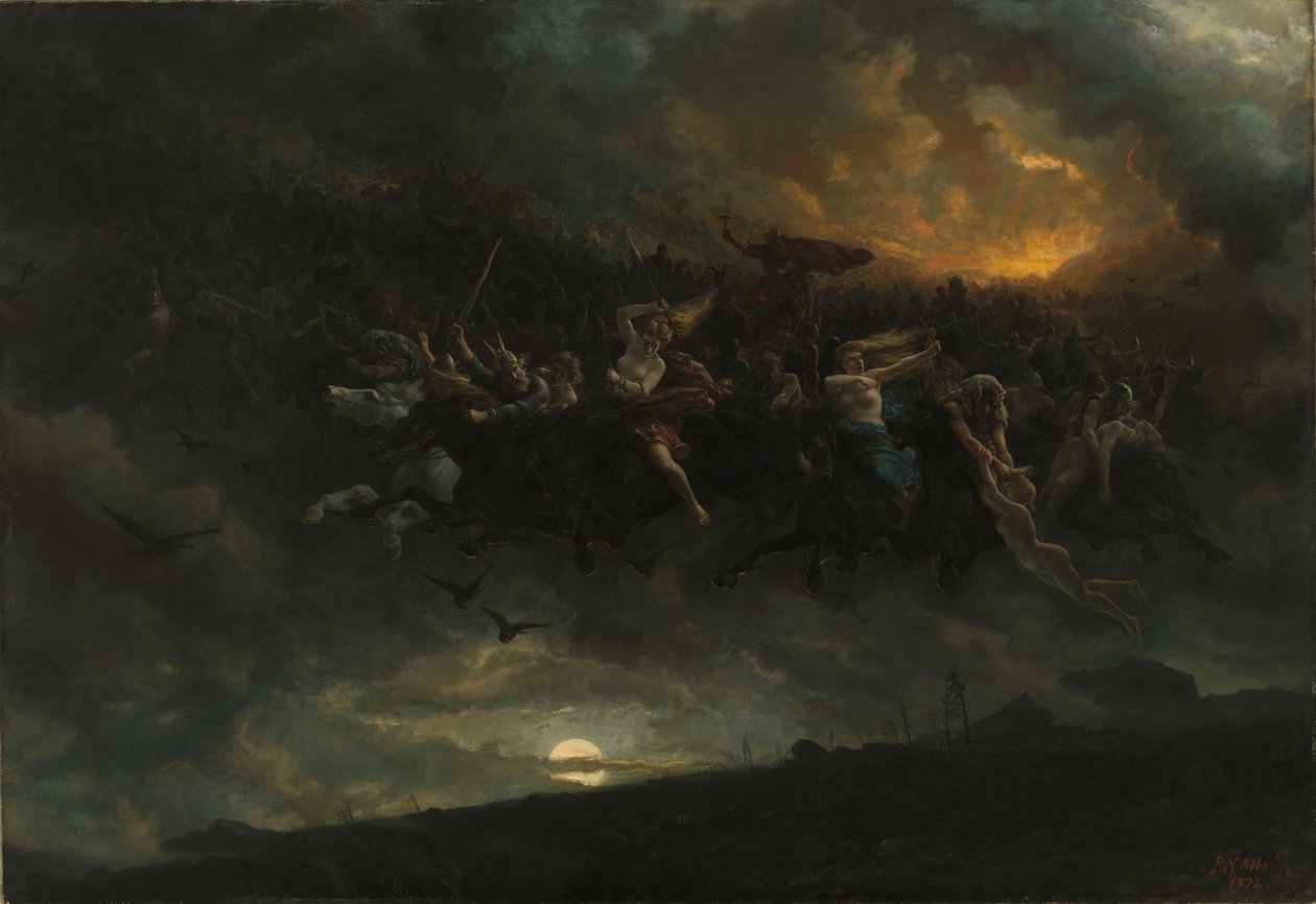 A vad vadászat Odinra, 1872. alkotó: Peter Nicolai Arbo