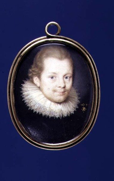 PD.12-1955 Sir Kenelm Digby (1600-65) 1619-es portré miniatúrája (persela a kártyán) alkotó: Peter Oliver
