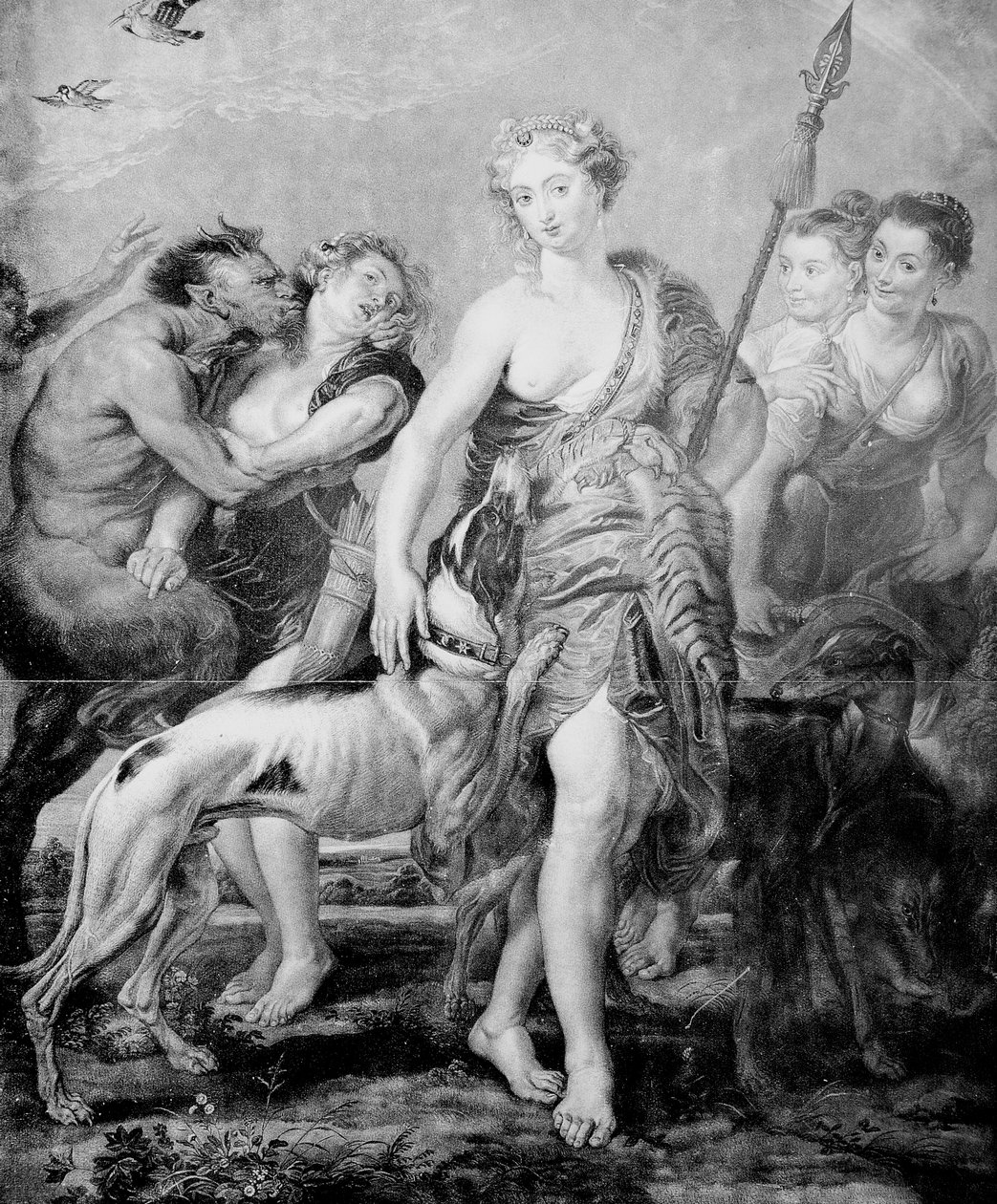 Diana istennő és kísérete meglepte Satyr, a démon alkotó: Peter Paul (after) Rubens