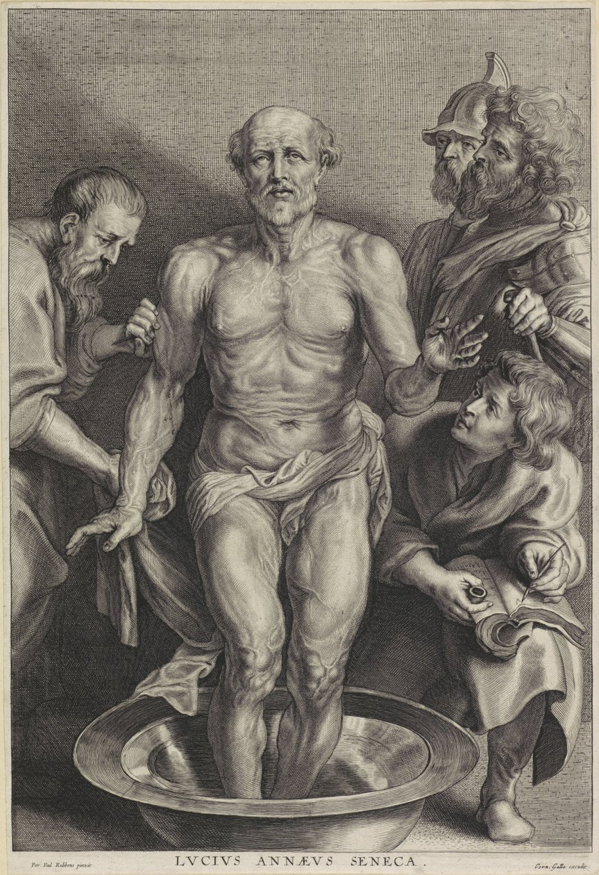 Seneca halála, Alexander Voet II. metszete alkotó: Peter Paul (after) Rubens