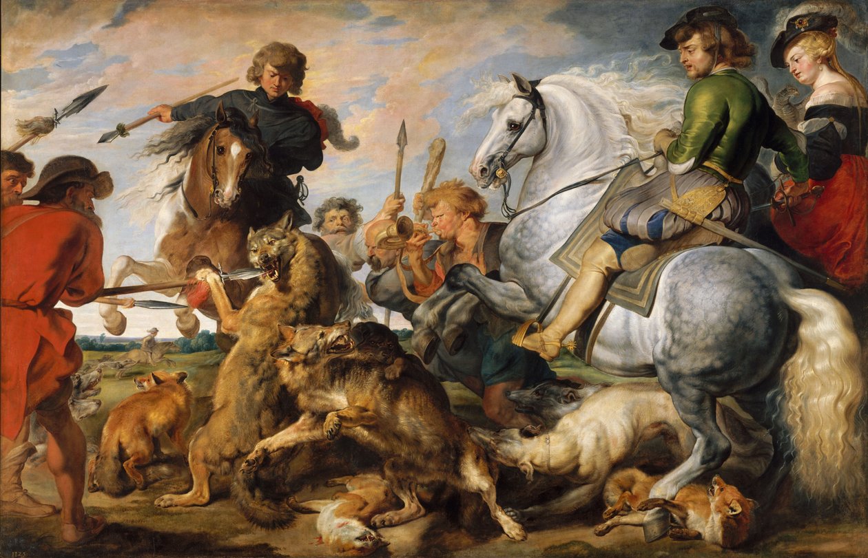 Farkas- és rókavadászat, 1616 körül (olaj, vászon) alkotó: Peter Paul (and studio) Rubens