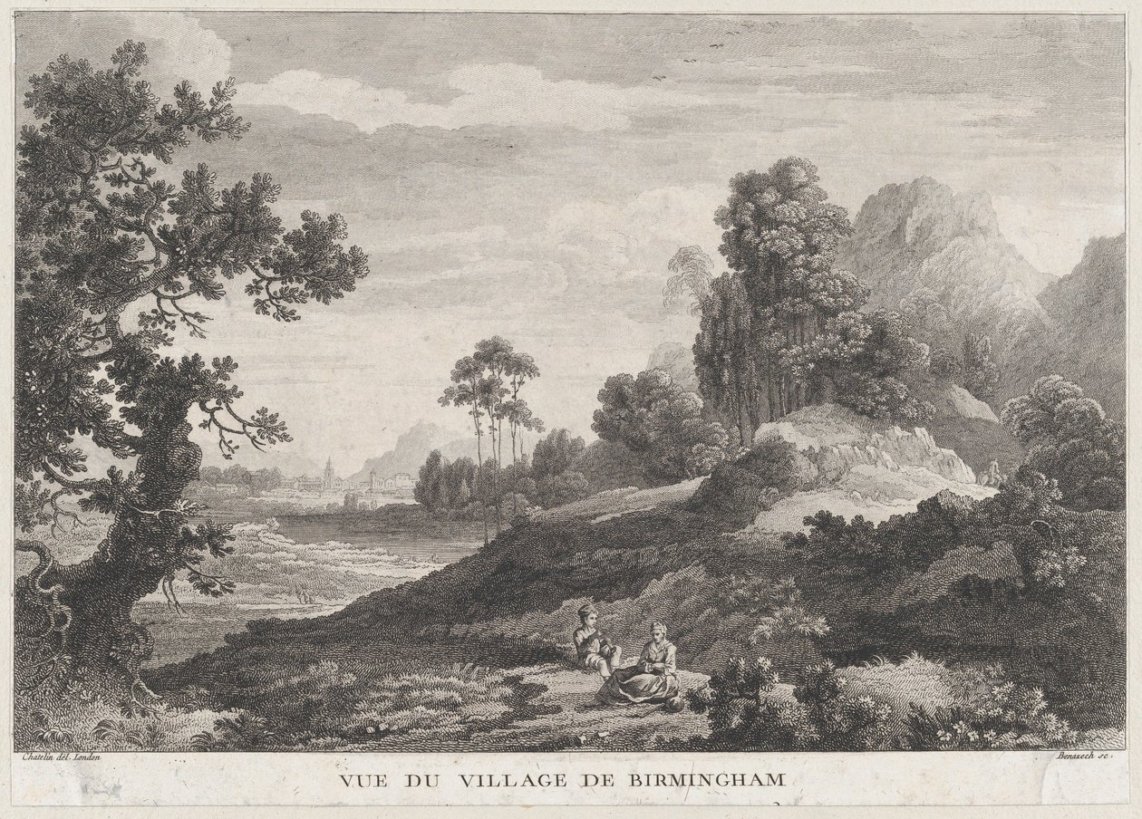 Kilátás Birmingham falujára, kb. 1755., kb. 1755. alkotó: Peter Paul Benazech