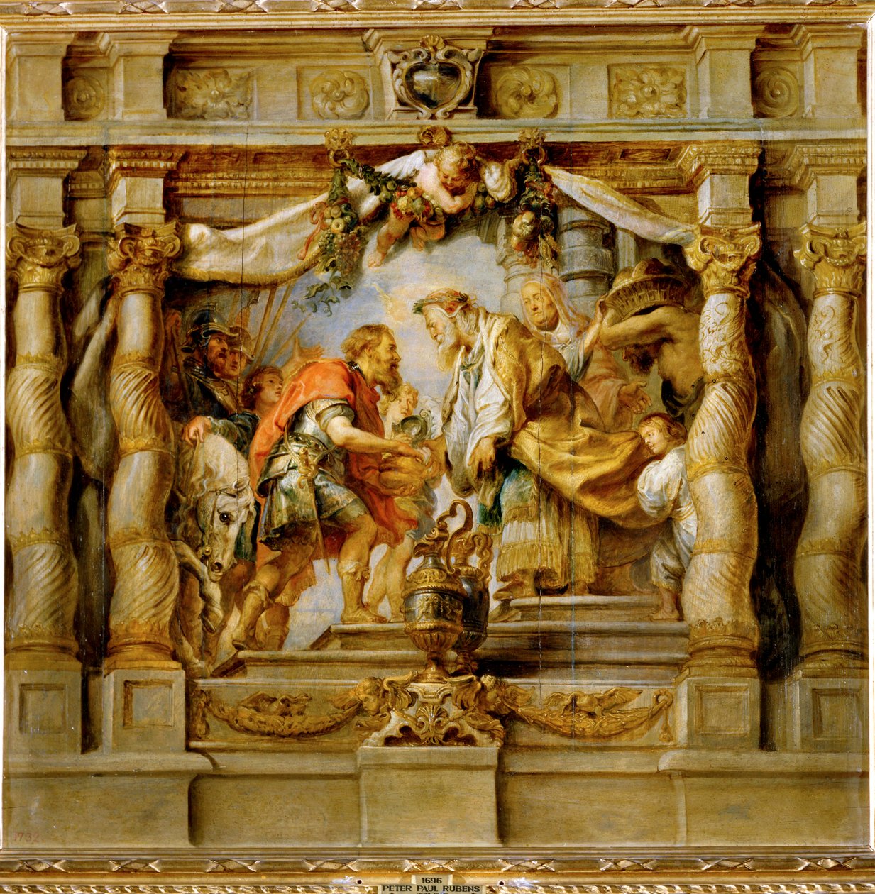 Abrahán tizedet ad a sálemi Melkizedek papkirálynak (festmény, fa) alkotó: Peter Paul Rubens