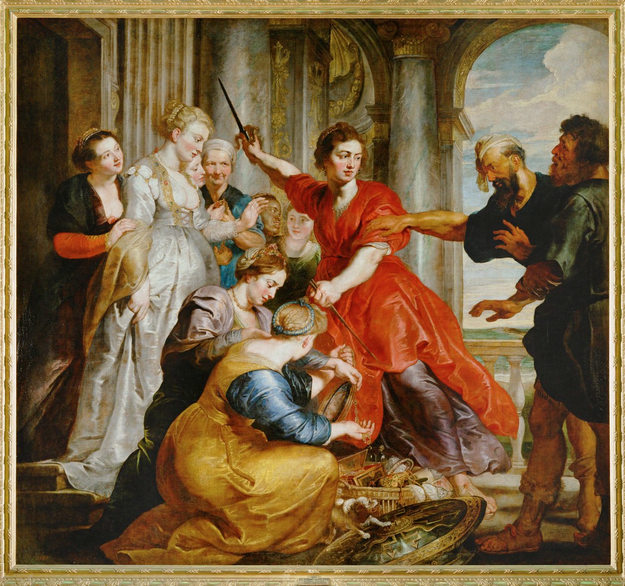 Akhilleusz, akit Odüsszeusz felfedezett Lykomédész lányai között Skyroson (festmény vászonra) alkotó: Peter Paul Rubens